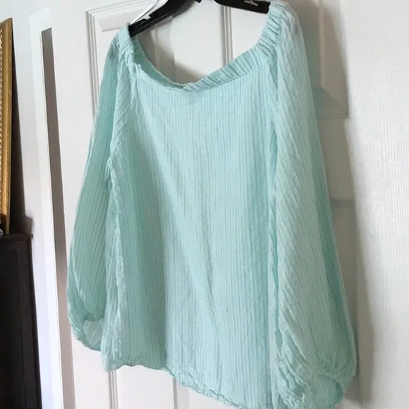 Massimo Dutti off shoulder viscose/linen/cotton elegant top - Picture 4 of 6